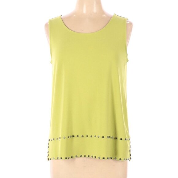 ✨️CL Alfani Sleeveless Yellow Green Studded Accent Top Size LP - Picture 1 of 2